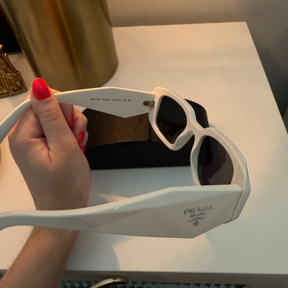 Prada Rectangular Sunglasses In White - image 3
